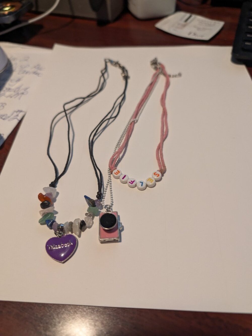 Mini Camera Selfie Necklace & Black Necklace W/Heart